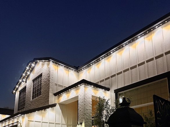 Pathway lit by low-voltage LED bollards